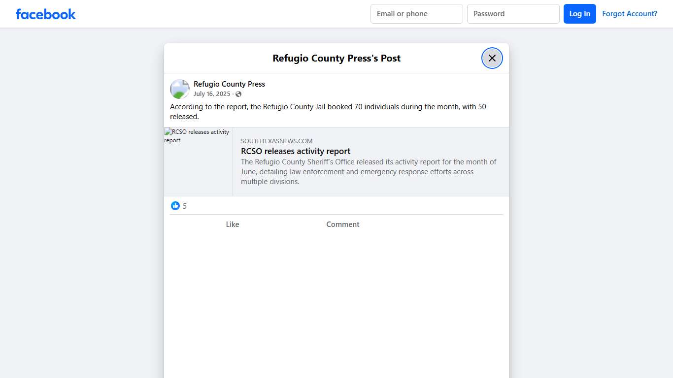 According to the report, the... - Refugio County Press Facebook