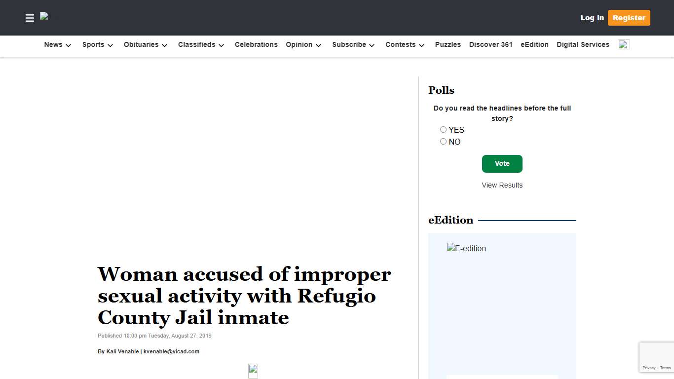 Woman accused of improper sexual activity with Refugio County Jail inmate The Victoria Advocate